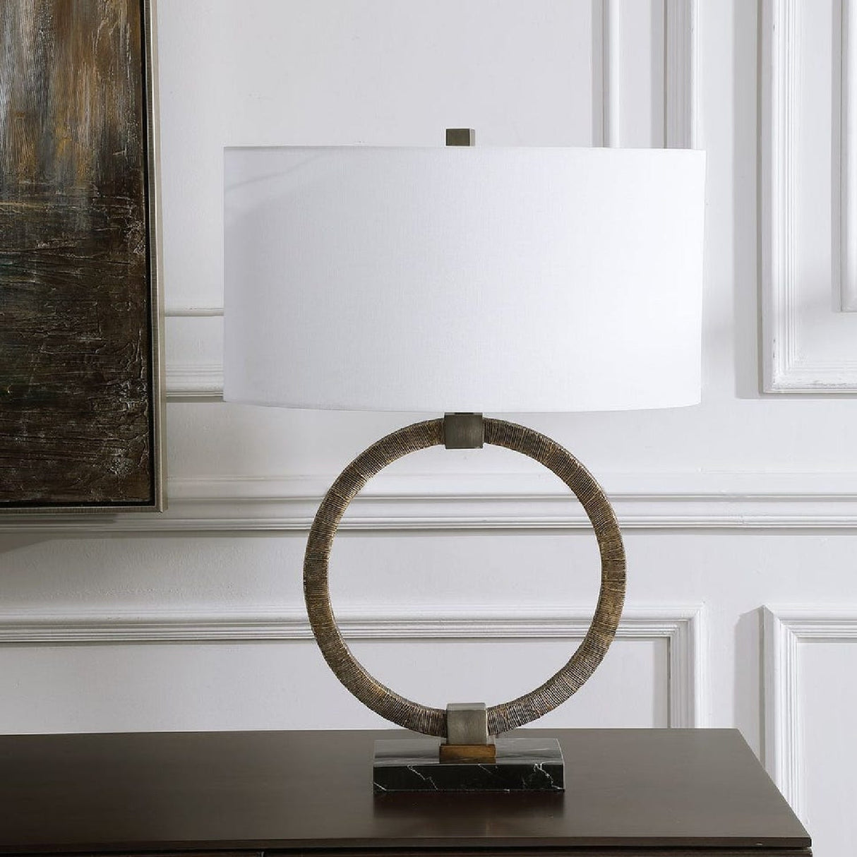 Modern European furniture - Antique Gold Ring Table Lamp Table Lamp by Uttermost Relic - www.oroa.com
