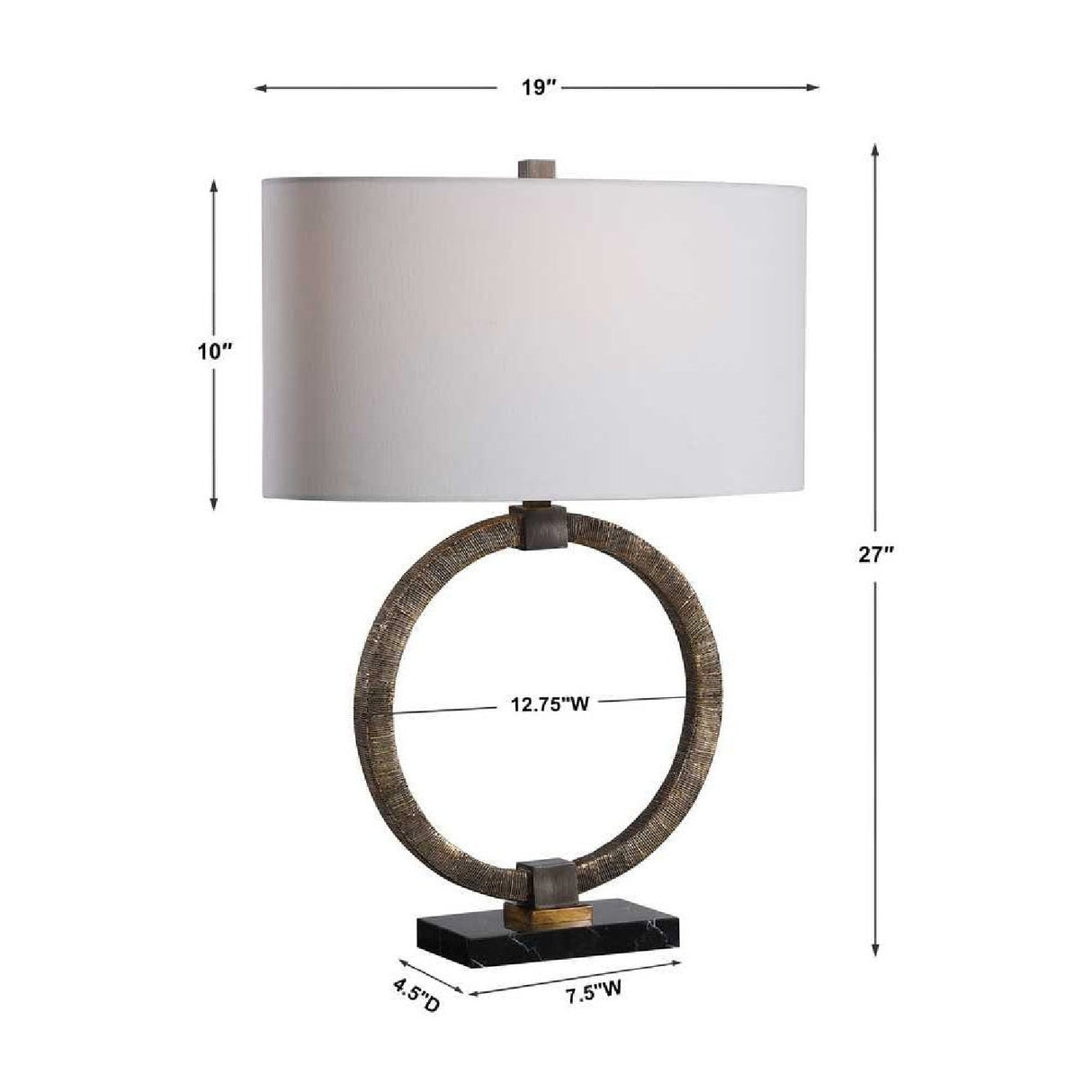 Modern European furniture - Antique Gold Ring Table Lamp Table Lamp by Uttermost Relic - www.oroa.com