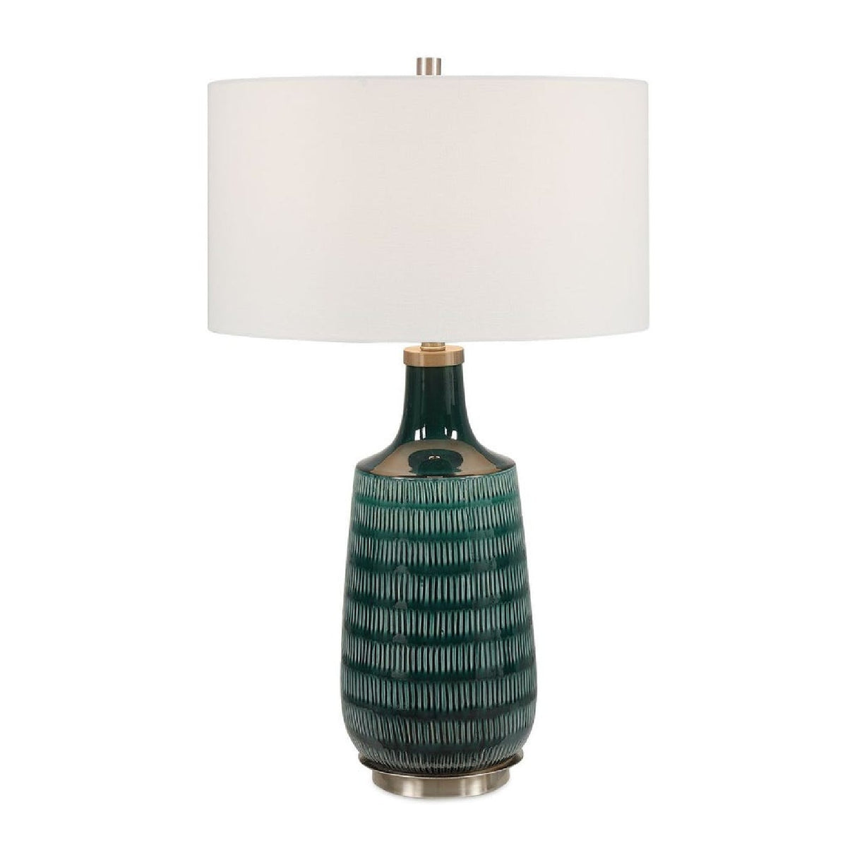 Modern European furniture - Carved Teal Ceramic Table Lamp by Uttermost Scouts - www.oroa.com