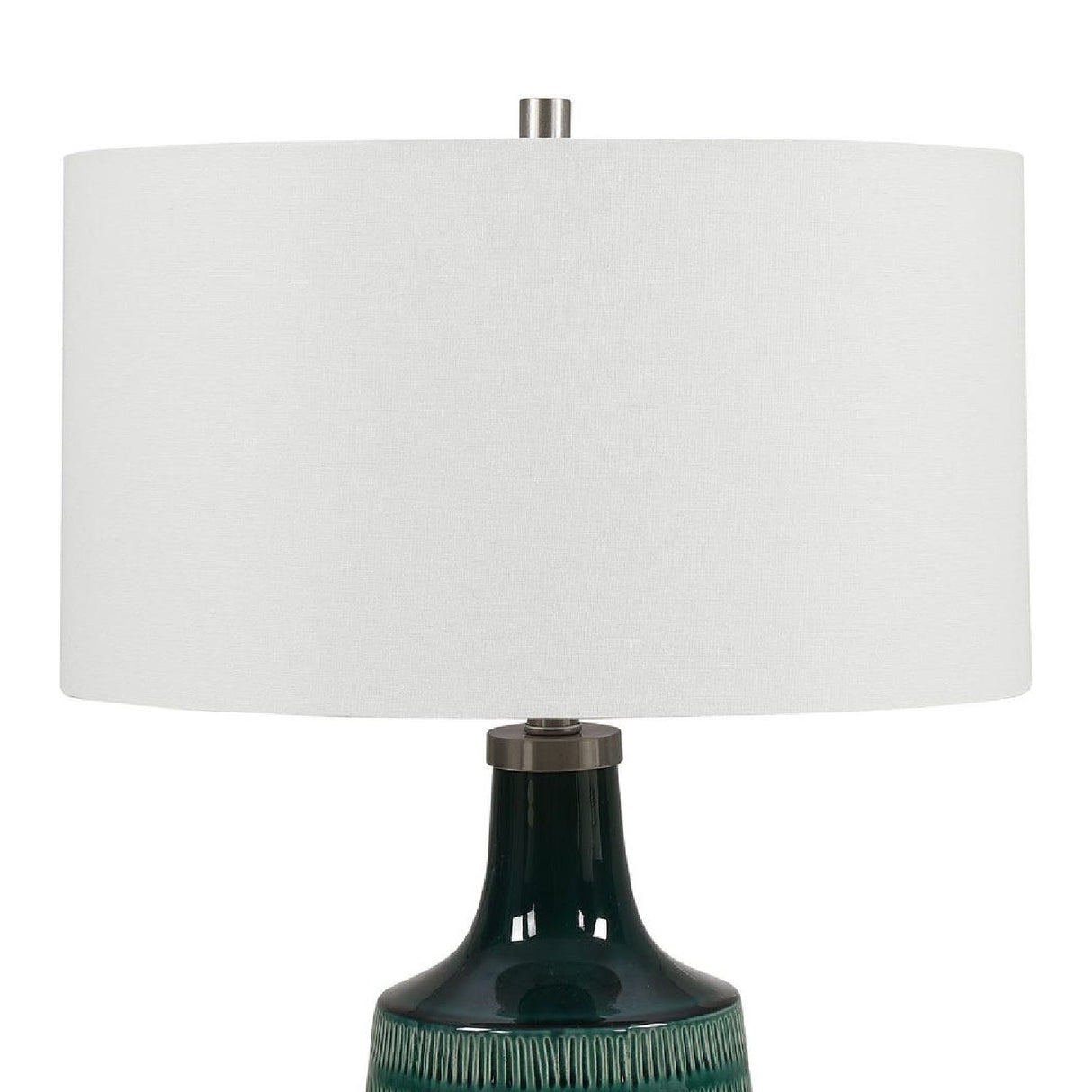 Modern European furniture - Carved Teal Ceramic Table Lamp by Uttermost Scouts - www.oroa.com