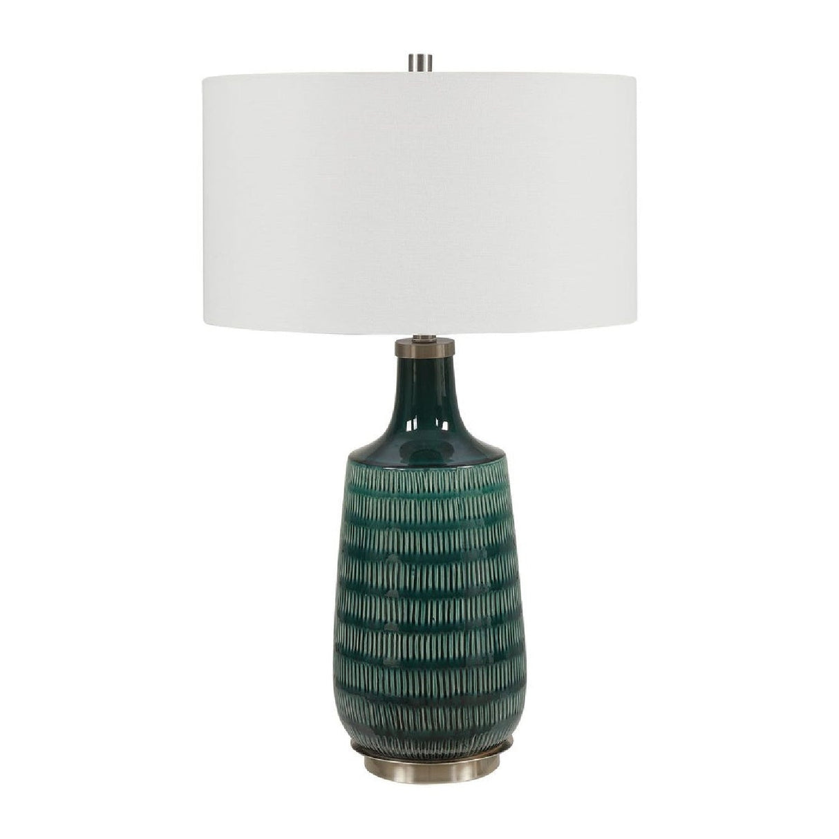 Modern European furniture - Carved Teal Ceramic Table Lamp by Uttermost Scouts - www.oroa.com
