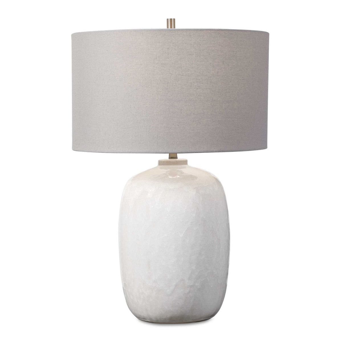 Modern European furniture - White Drip Ceramic Table Lamp by Uttermost Winterscape - www.oroa.com