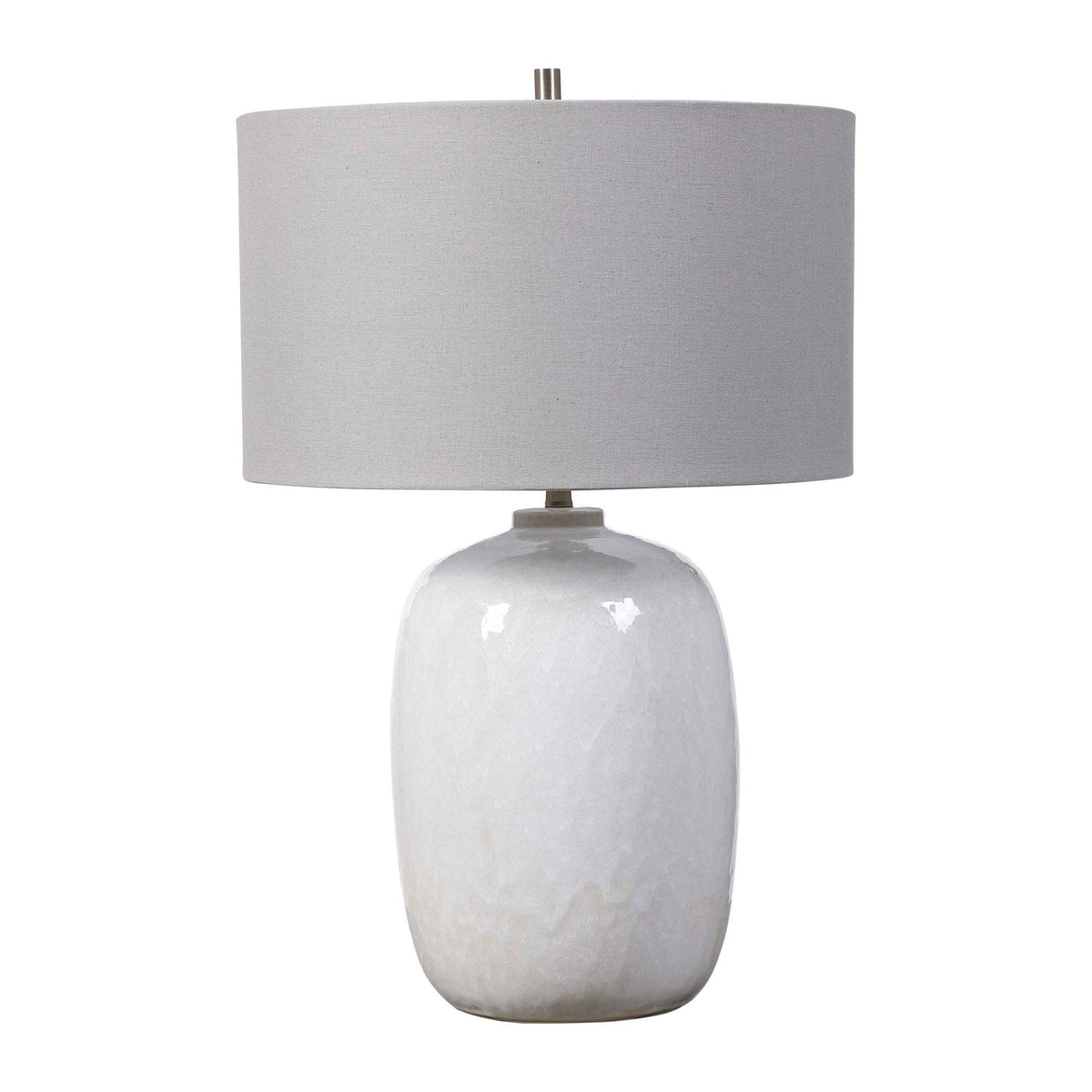 Modern European furniture - White Drip Ceramic Table Lamp by Uttermost Winterscape - www.oroa.com