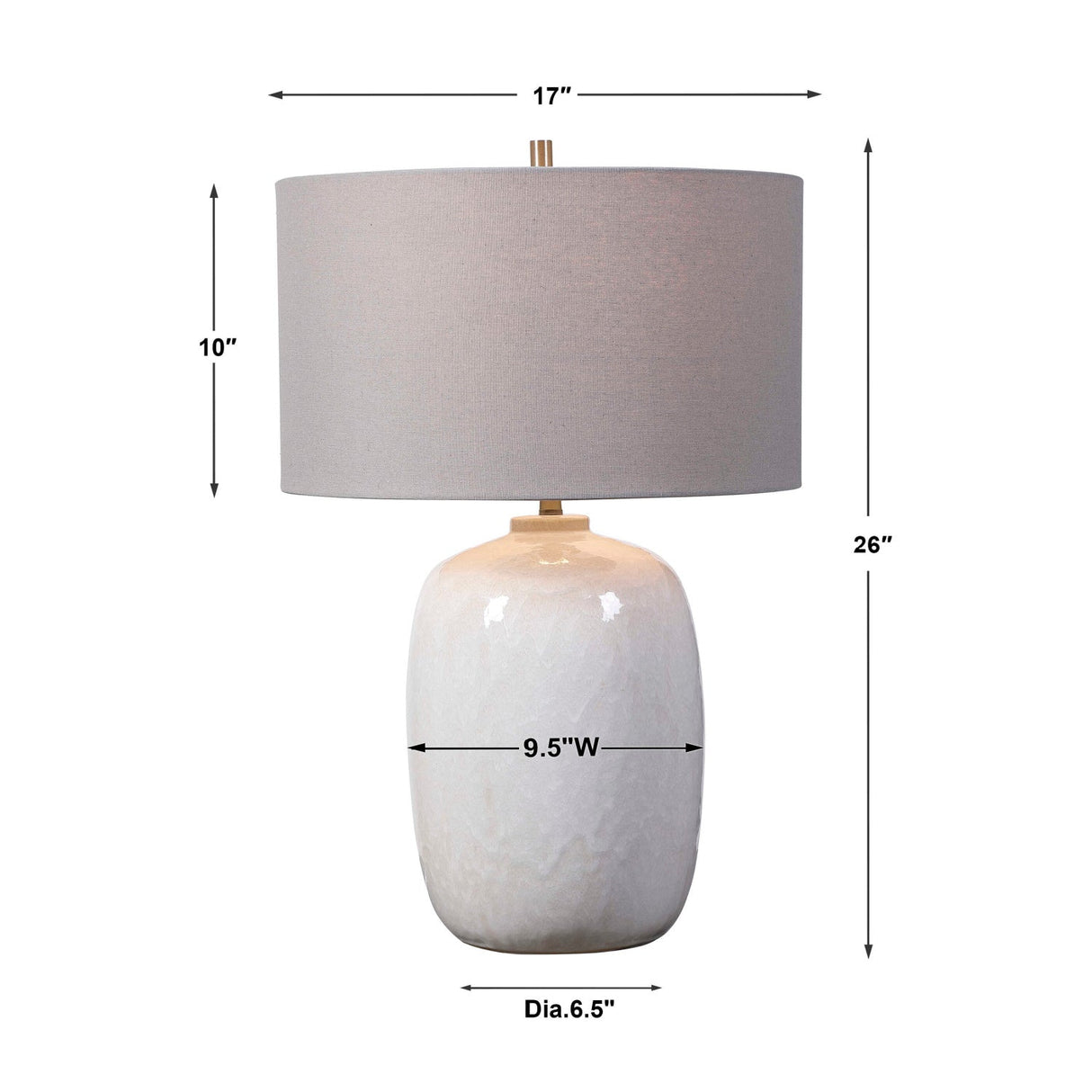 Modern European furniture - White Drip Ceramic Table Lamp by Uttermost Winterscape - www.oroa.com