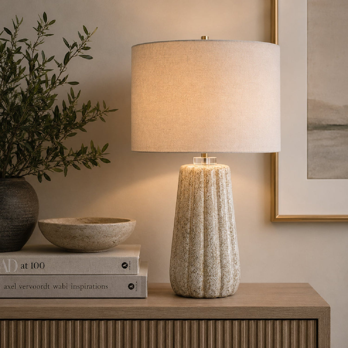 Modern European furniture - Fluted Ceramic Table Lamp by Uttermost Pikes - www.oroa.com