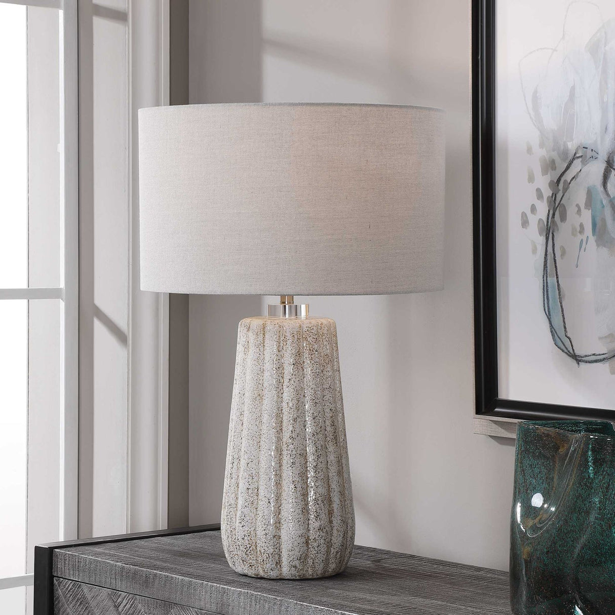 Modern European furniture - Fluted Ceramic Table Lamp by Uttermost Pikes - www.oroa.com