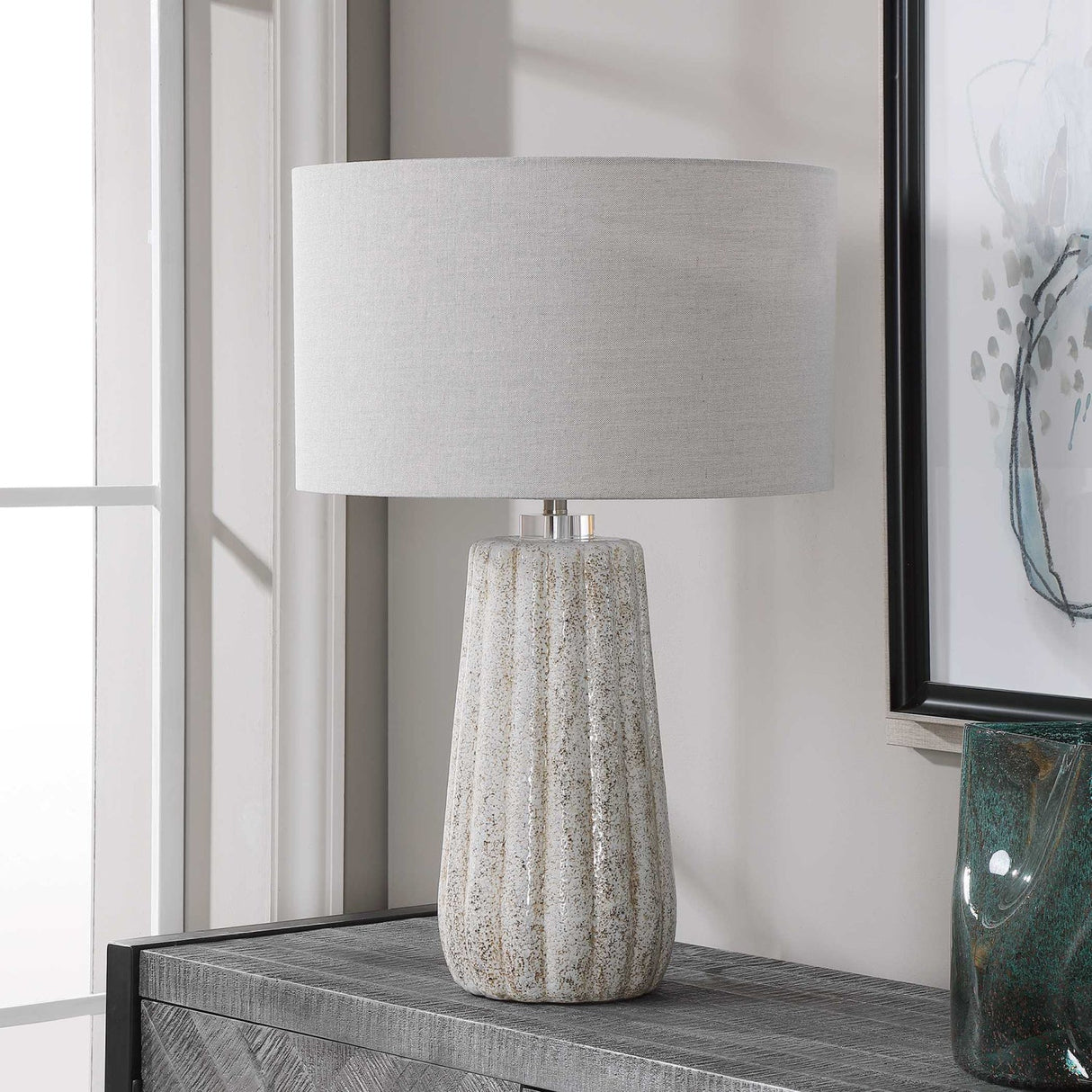 Modern European furniture - Fluted Ceramic Table Lamp by Uttermost Pikes - www.oroa.com