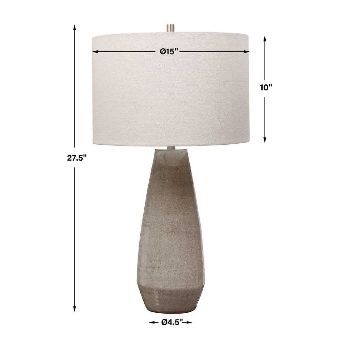 Crackled Gray Ceramic Table Lamp by Uttermost Volterra, alternate view 4
