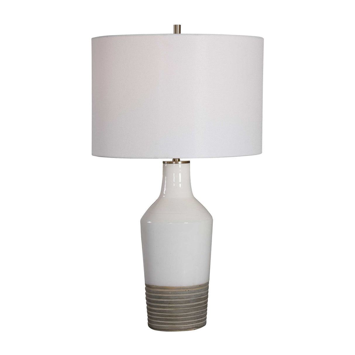 Modern European furniture - Crackled White Ceramic Table Lamp by Uttermost Dakota - www.oroa.com