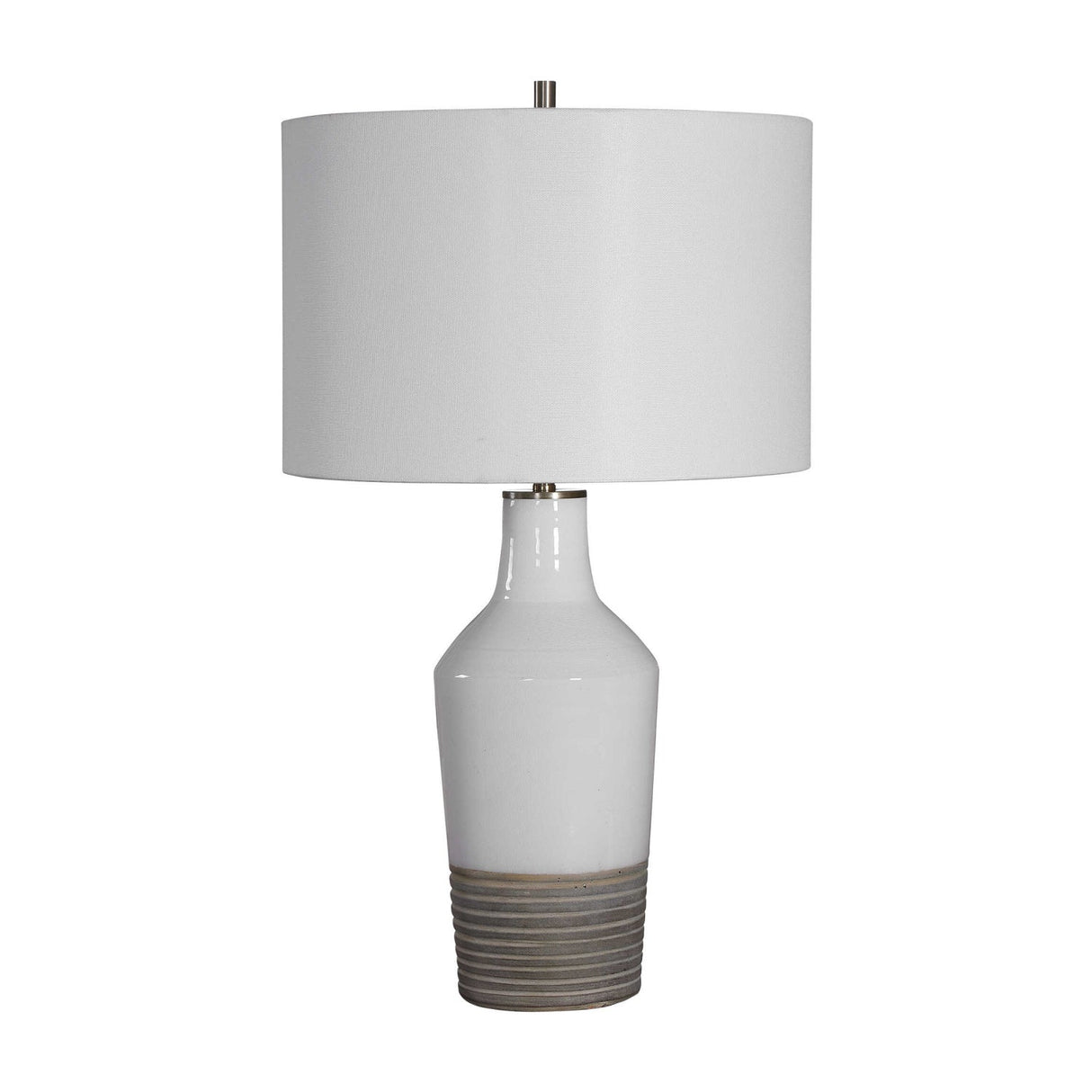 Modern European furniture - Crackled White Ceramic Table Lamp by Uttermost Dakota - www.oroa.com