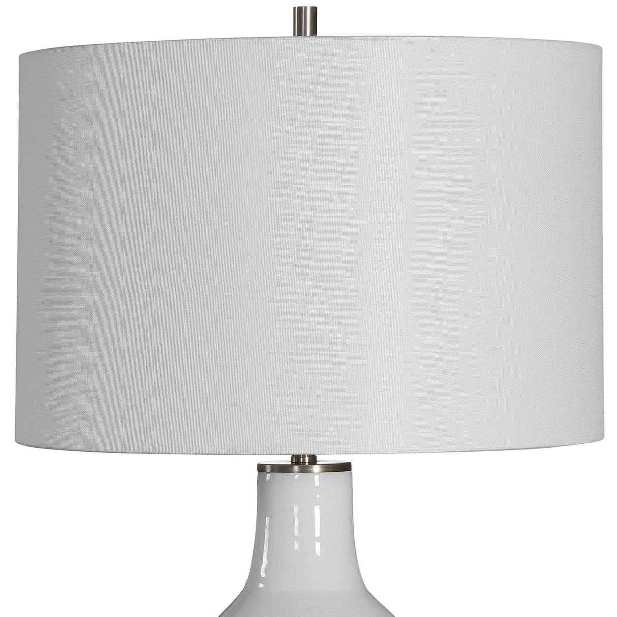 Modern European furniture - Crackled White Ceramic Table Lamp by Uttermost Dakota - www.oroa.com