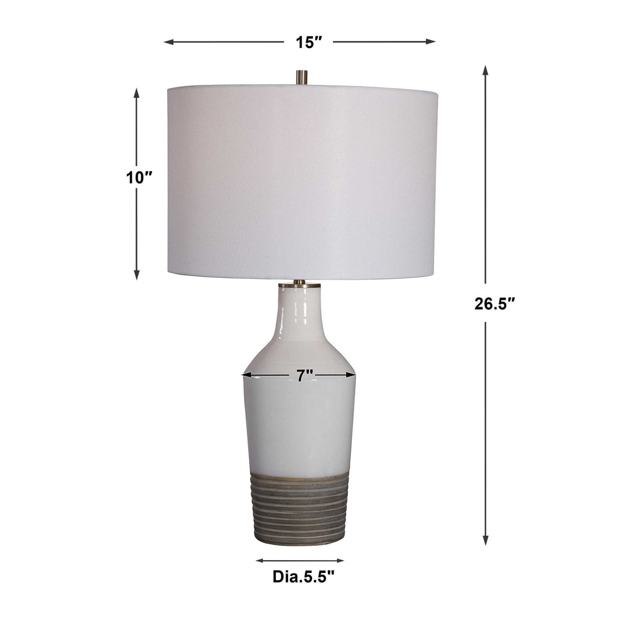 Modern European furniture - Crackled White Ceramic Table Lamp by Uttermost Dakota - www.oroa.com