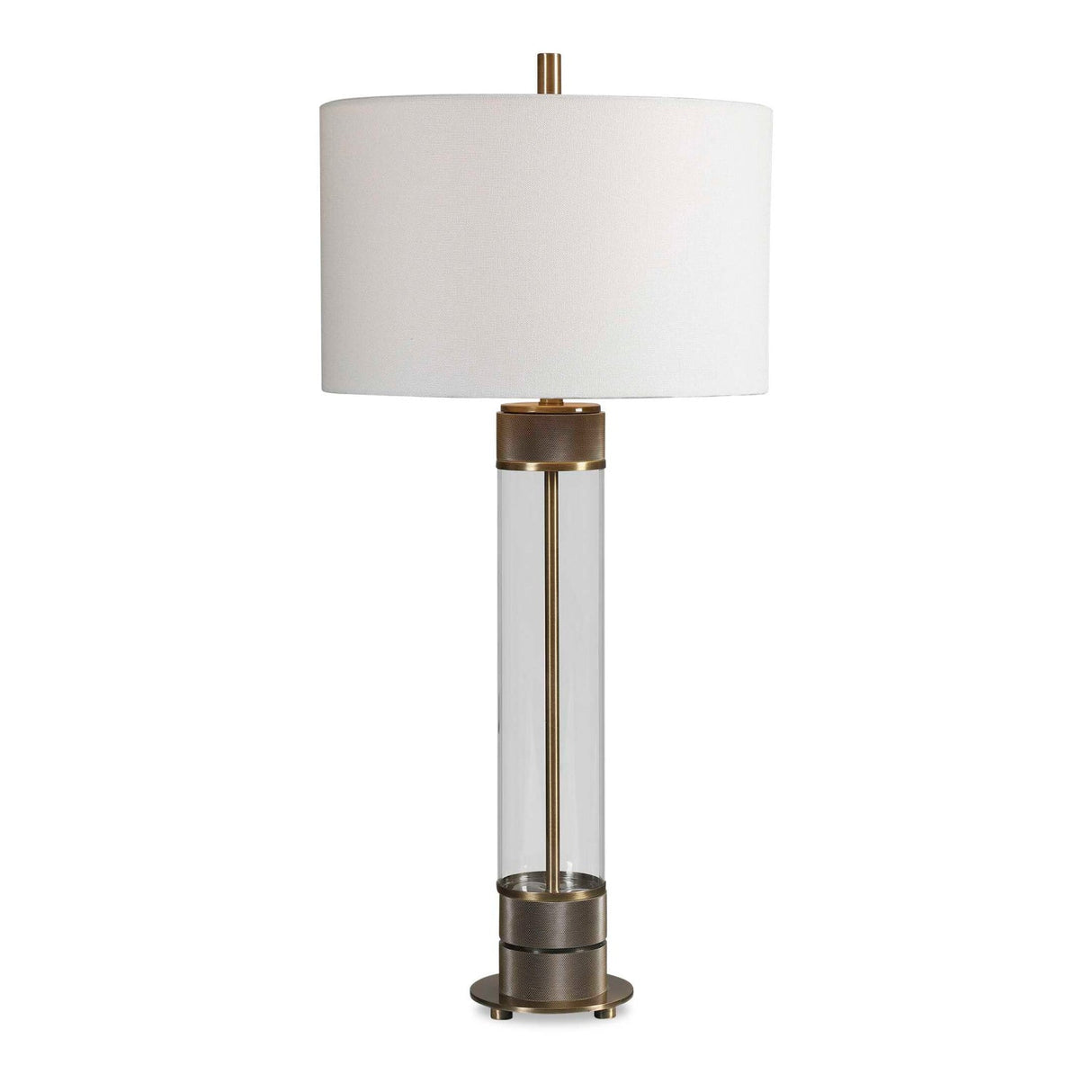 Modern European furniture - Cylindrical Clear Glass Table Lamp - www.oroa.com