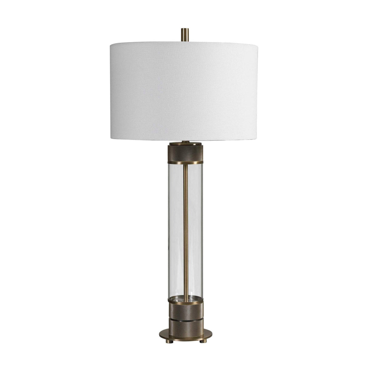 Modern European furniture - Cylindrical Clear Glass Table Lamp - www.oroa.com