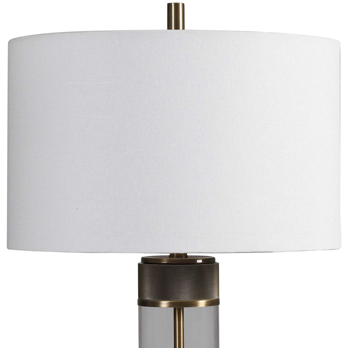 Modern European furniture - Cylindrical Clear Glass Table Lamp - www.oroa.com