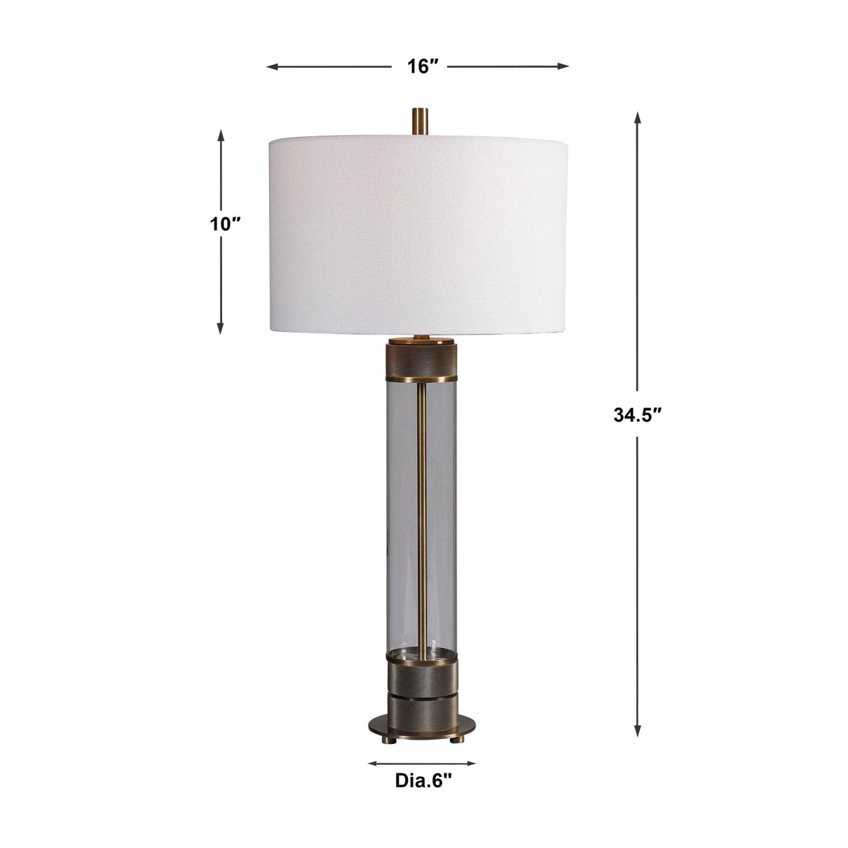 Modern European furniture - Cylindrical Clear Glass Table Lamp - www.oroa.com