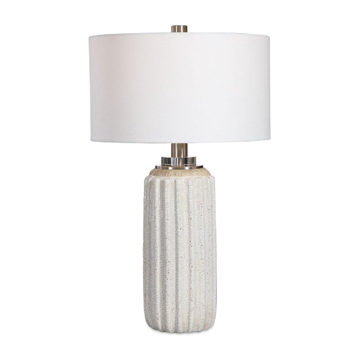 Modern European furniture - Cream Crackled Ceramic Table Lamp by Uttermost Azariah - www.oroa.com