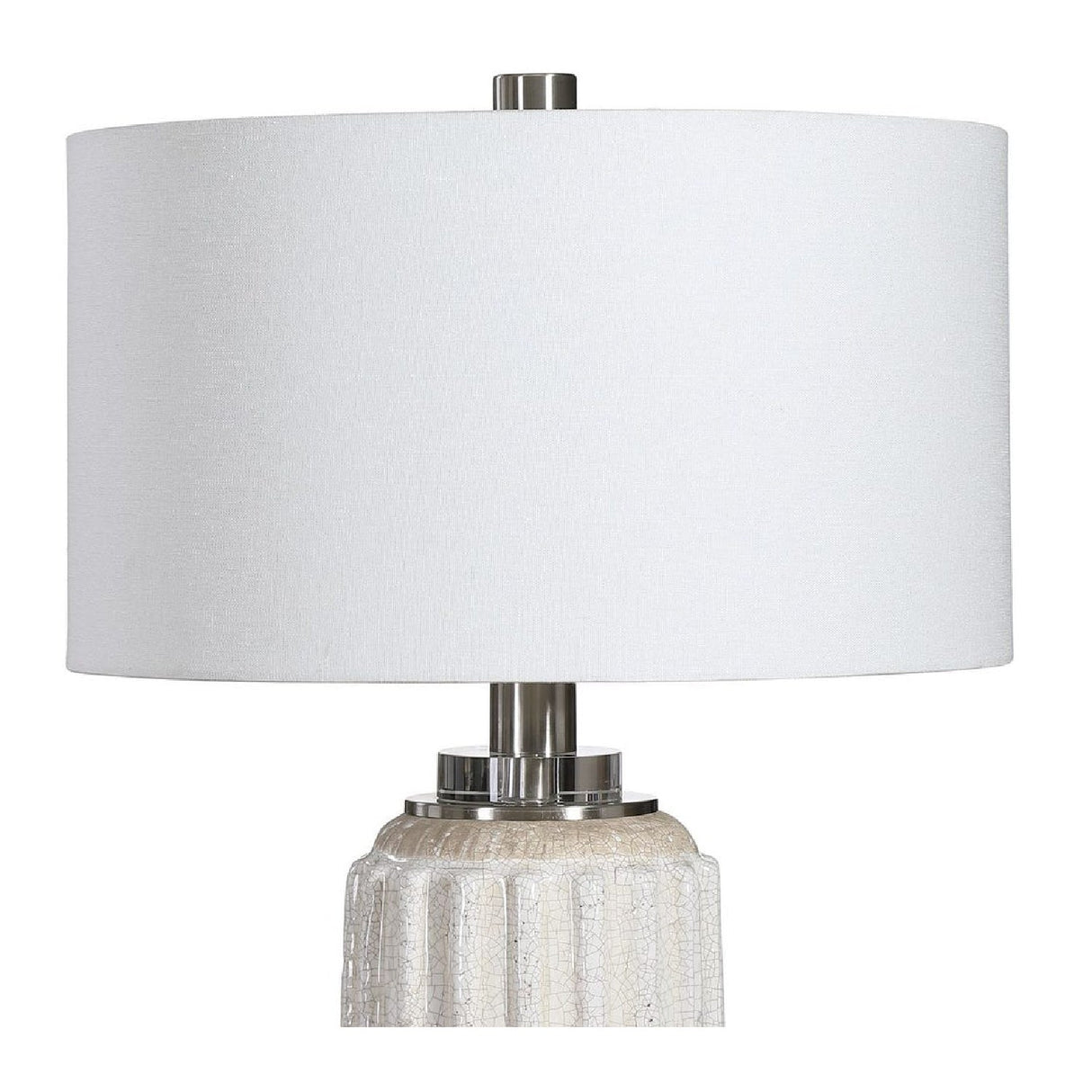 Modern European furniture - Cream Crackled Ceramic Table Lamp by Uttermost Azariah - www.oroa.com