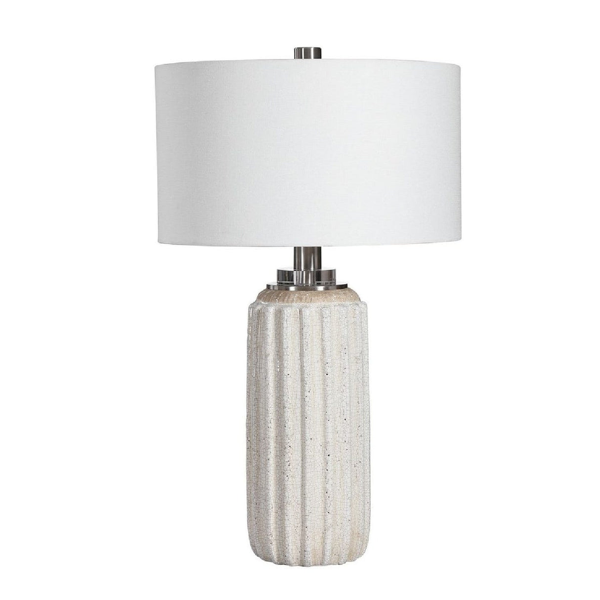 Modern European furniture - Cream Crackled Ceramic Table Lamp by Uttermost Azariah - www.oroa.com