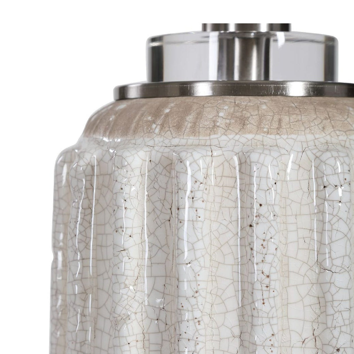 Modern European furniture - Cream Crackled Ceramic Table Lamp by Uttermost Azariah - www.oroa.com