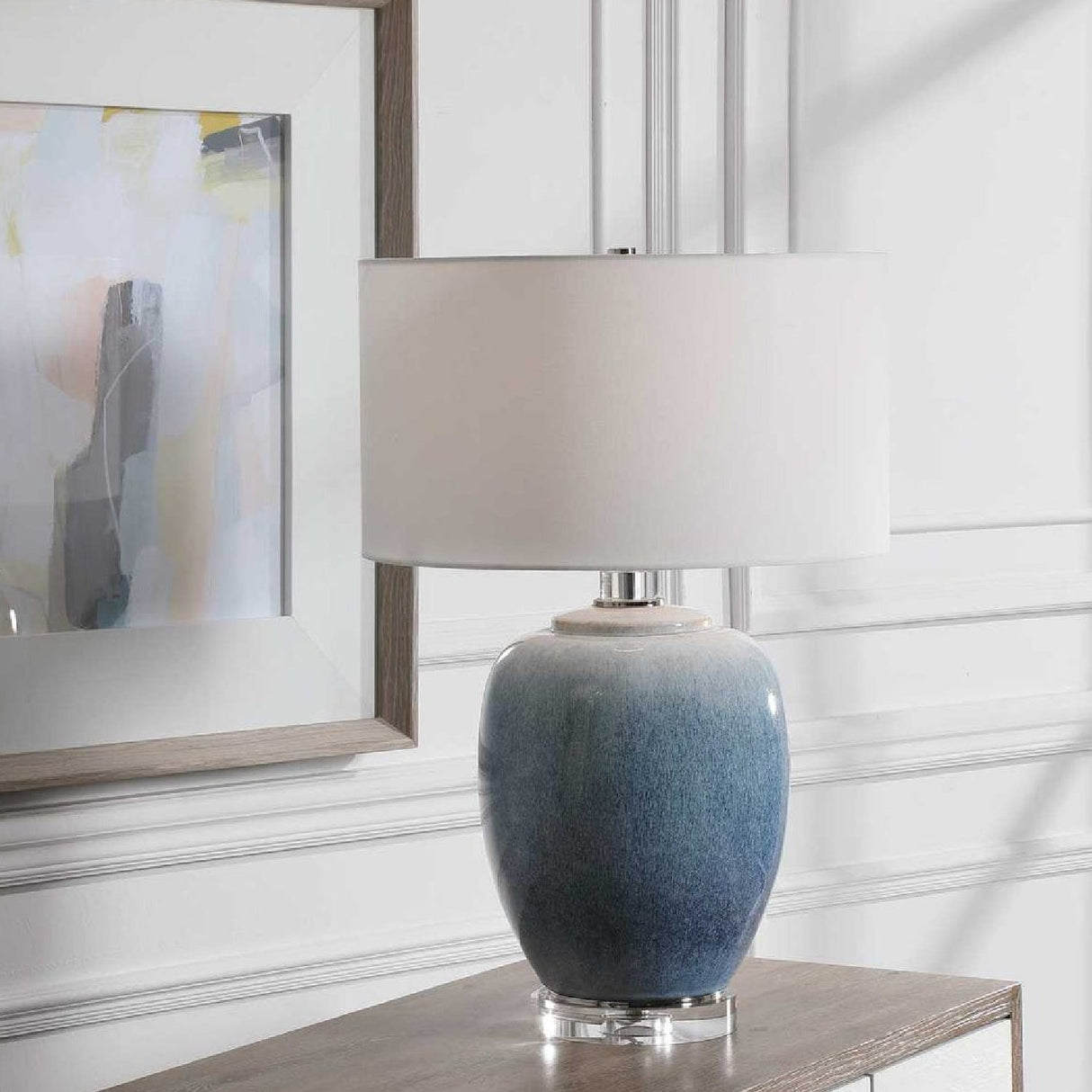 Modern European furniture - Ombre Ceramic Table Lamp by Uttermost Blue Waters - www.oroa.com