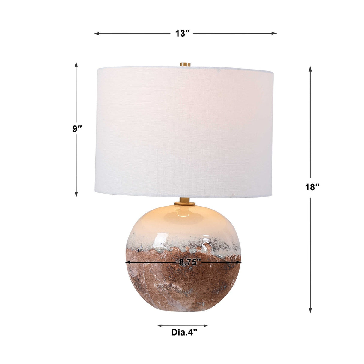 Modern European furniture - Earth-Toned Ceramic Accent Lamp - www.oroa.com