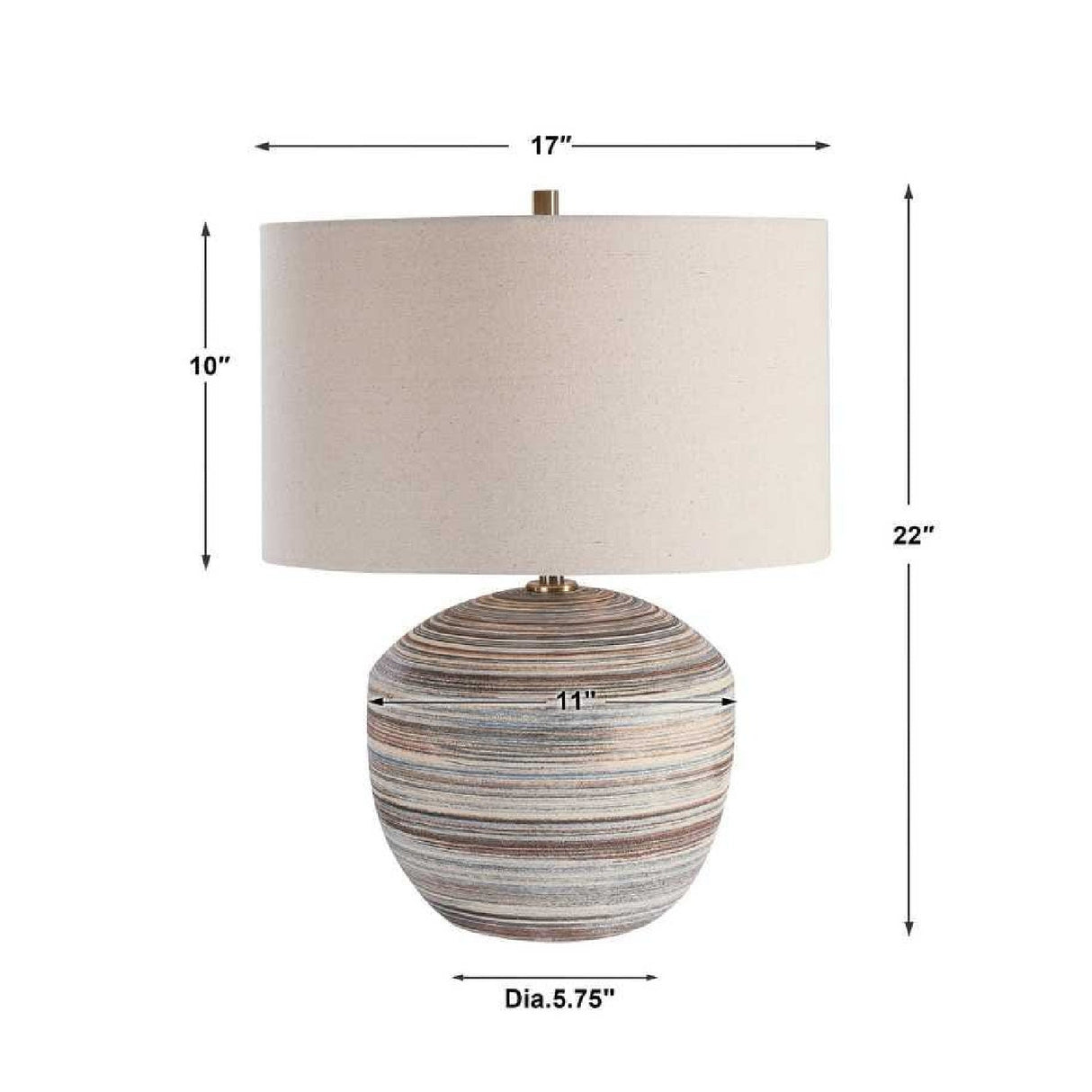 Earth-Toned Ceramic Table Lamp by Uttermost Prospect, alternate view 3