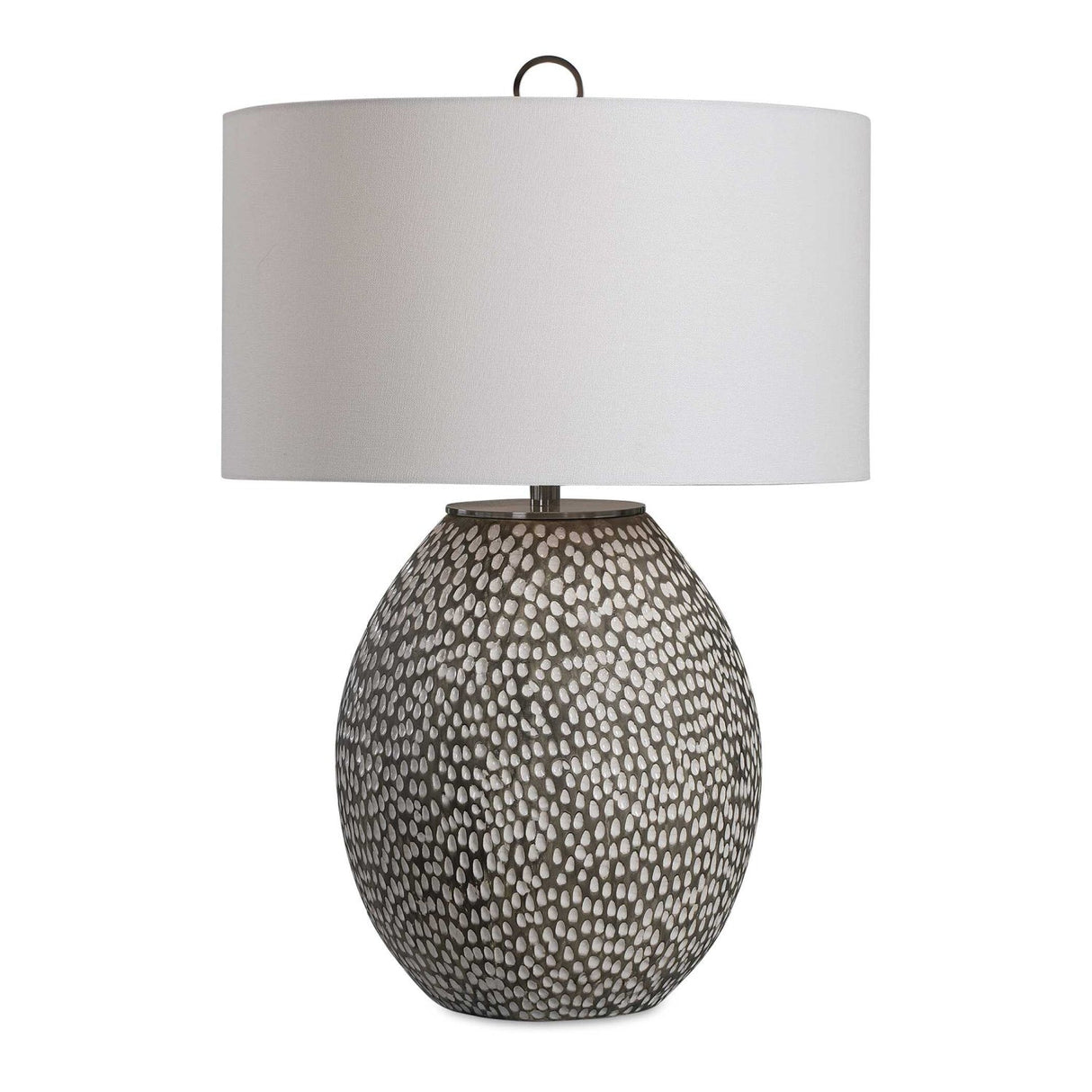 Modern European furniture - Pitted Gray Ceramic Table Lamp by Uttermost Cyprien - www.oroa.com