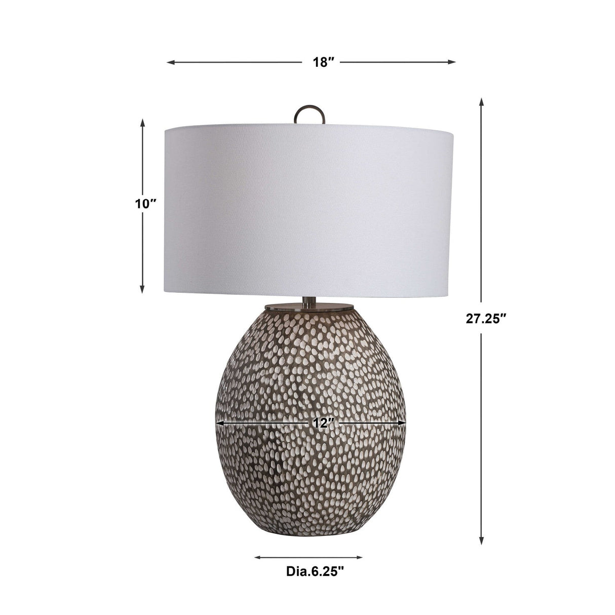 Modern European furniture - Pitted Gray Ceramic Table Lamp by Uttermost Cyprien - www.oroa.com