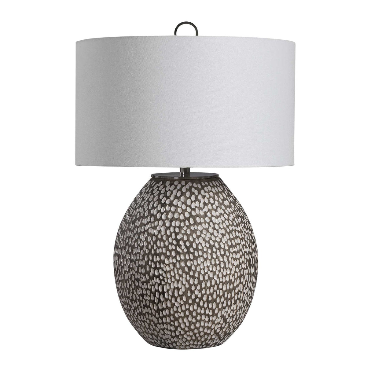 Modern European furniture - Pitted Gray Ceramic Table Lamp by Uttermost Cyprien - www.oroa.com