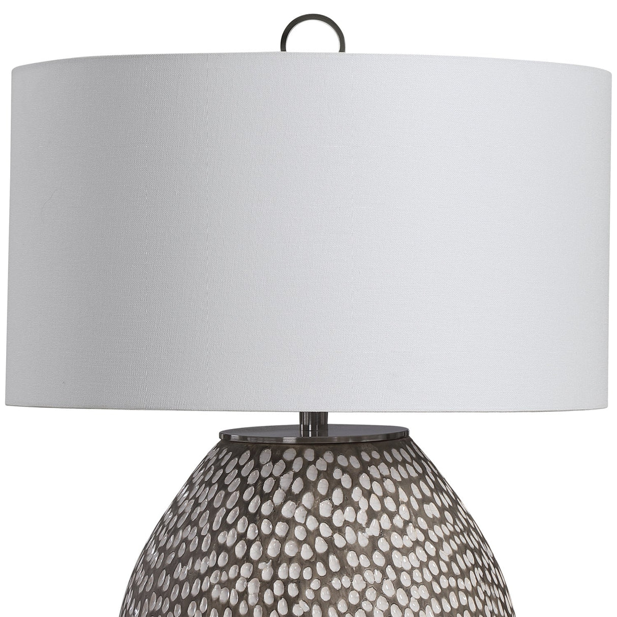 Modern European furniture - Pitted Gray Ceramic Table Lamp by Uttermost Cyprien - www.oroa.com