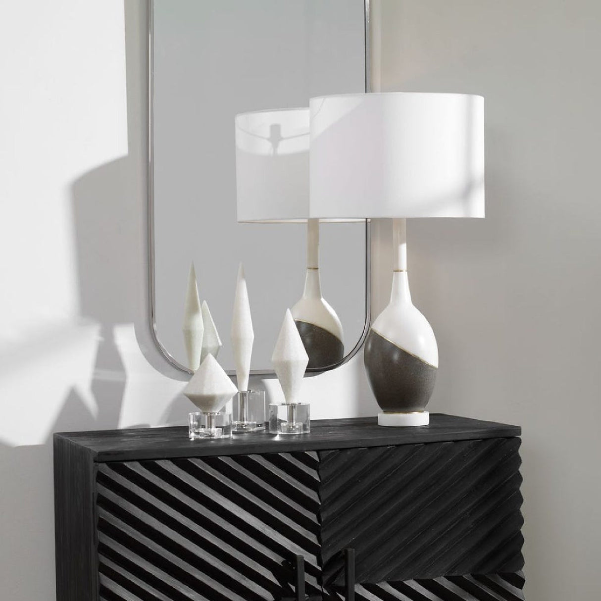 Modern European furniture - Two-Toned Modern Table Lamp by Uttermost Tanali - www.oroa.com