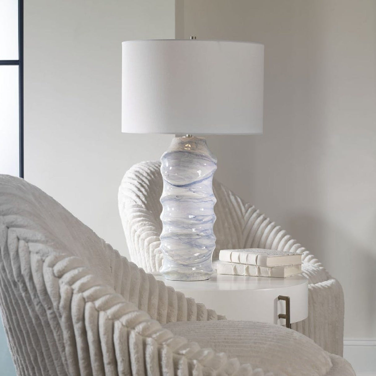 Modern European furniture - Sculpted Ceramic Table Lamp by Uttermost Waves - www.oroa.com