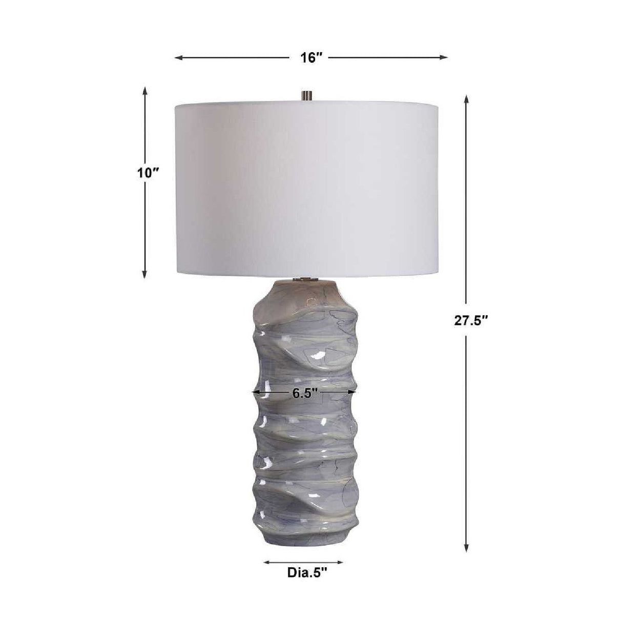 Modern European furniture - Sculpted Ceramic Table Lamp by Uttermost Waves - www.oroa.com