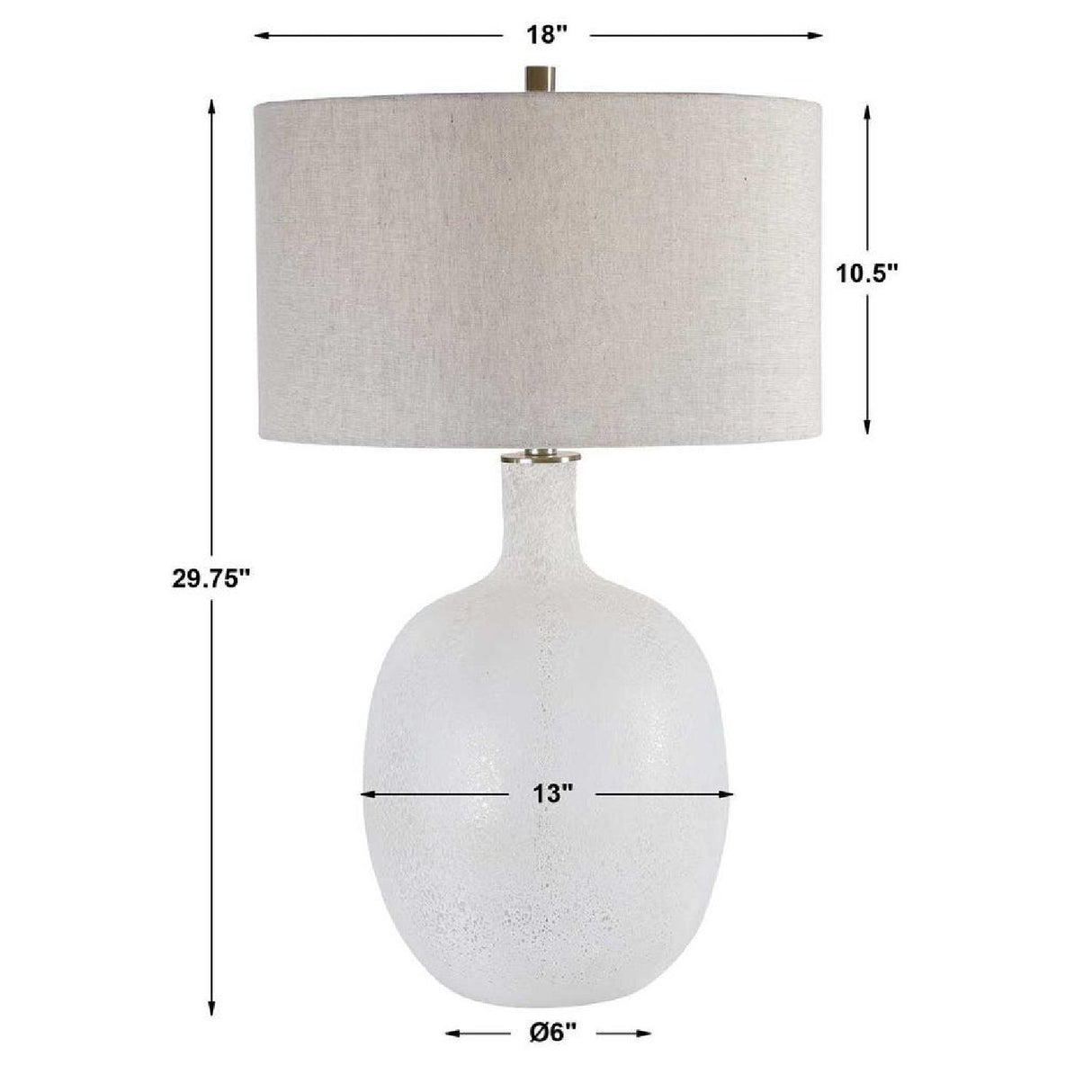Modern European furniture - Mottled White Glass Table Lamp by Uttermost Whiteout - www.oroa.com