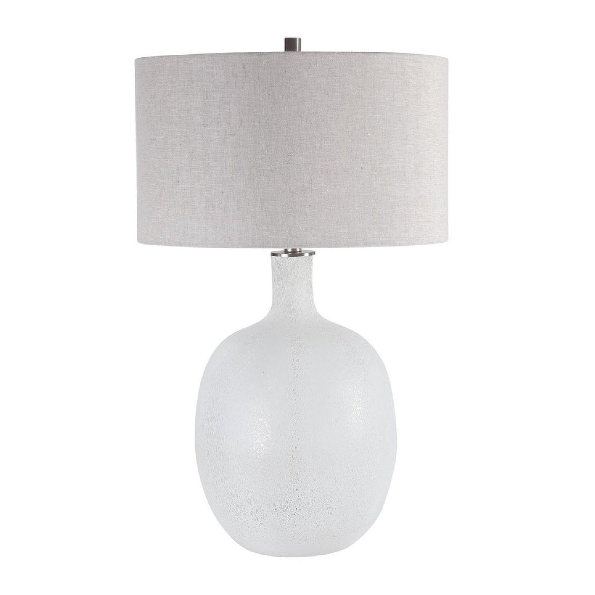 Modern European furniture - Mottled White Glass Table Lamp by Uttermost Whiteout - www.oroa.com