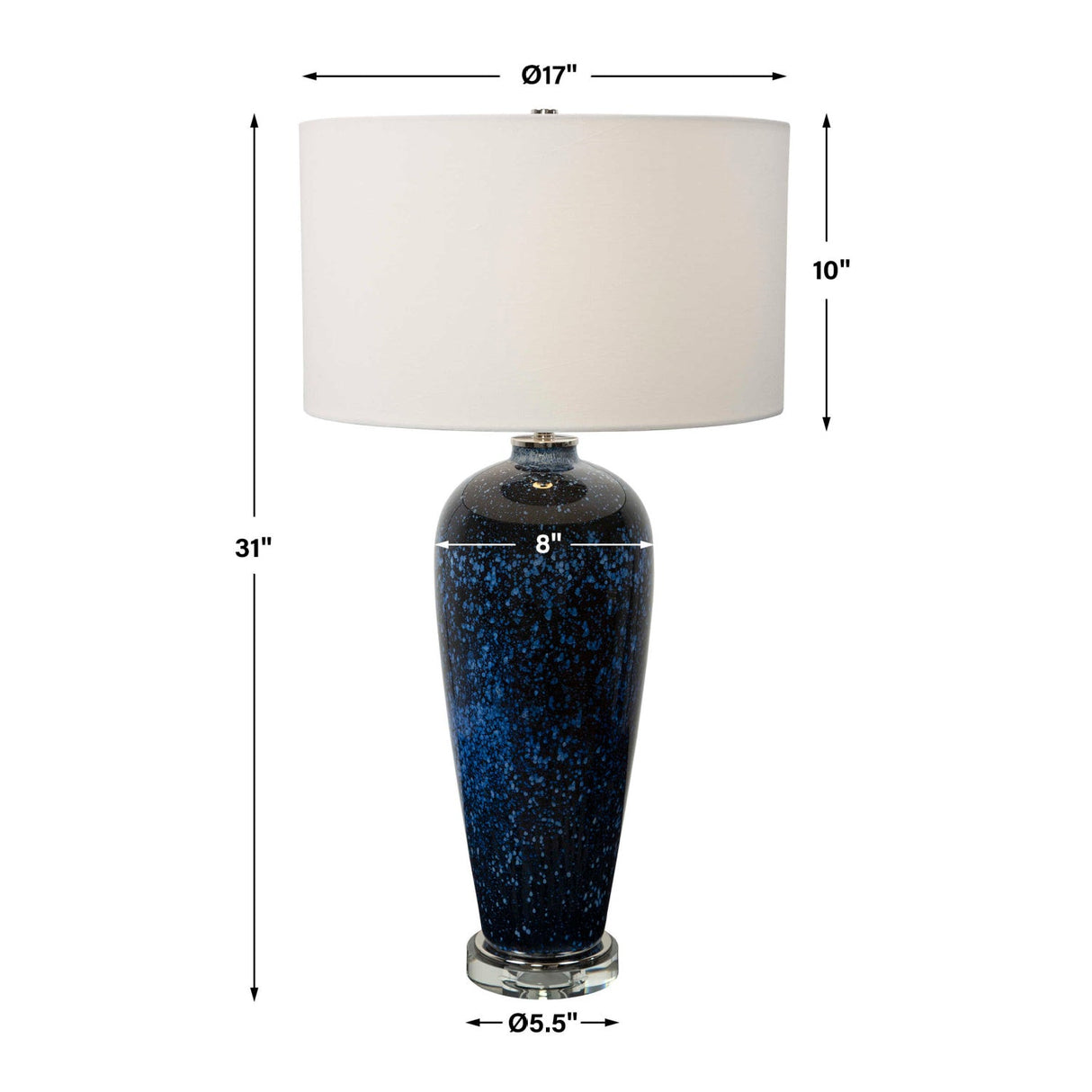 Modern European furniture - Blue Glass Table Lamp by Uttermost Stargazer - www.oroa.com