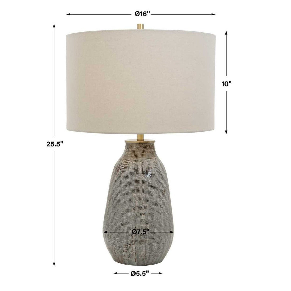 Gray Textured Ceramic Table Lamp by Uttermost Monacan, alternate view 4