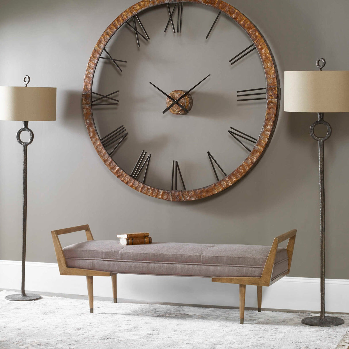 Modern European furniture - Aged Brown Iron Floor Lamp - www.oroa.com