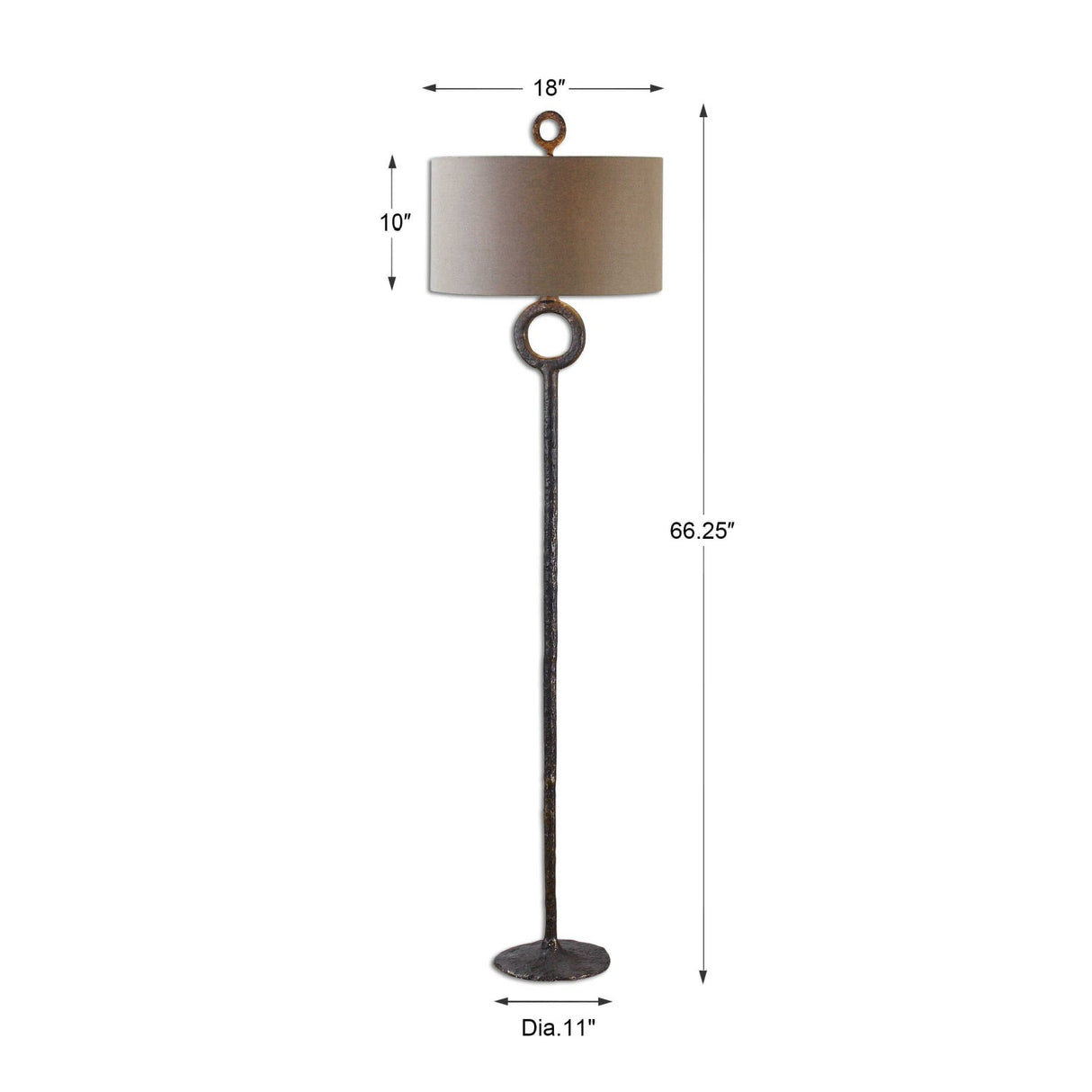 Modern European furniture - Aged Brown Iron Floor Lamp - www.oroa.com