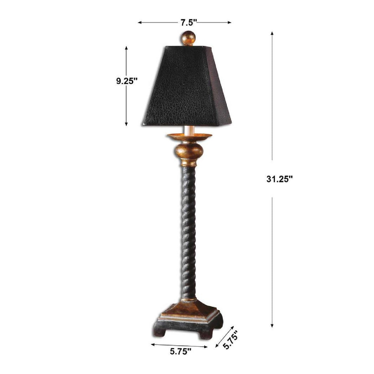 Black Rope Buffet Lamp by Uttermost Bellcord, alternate view 3