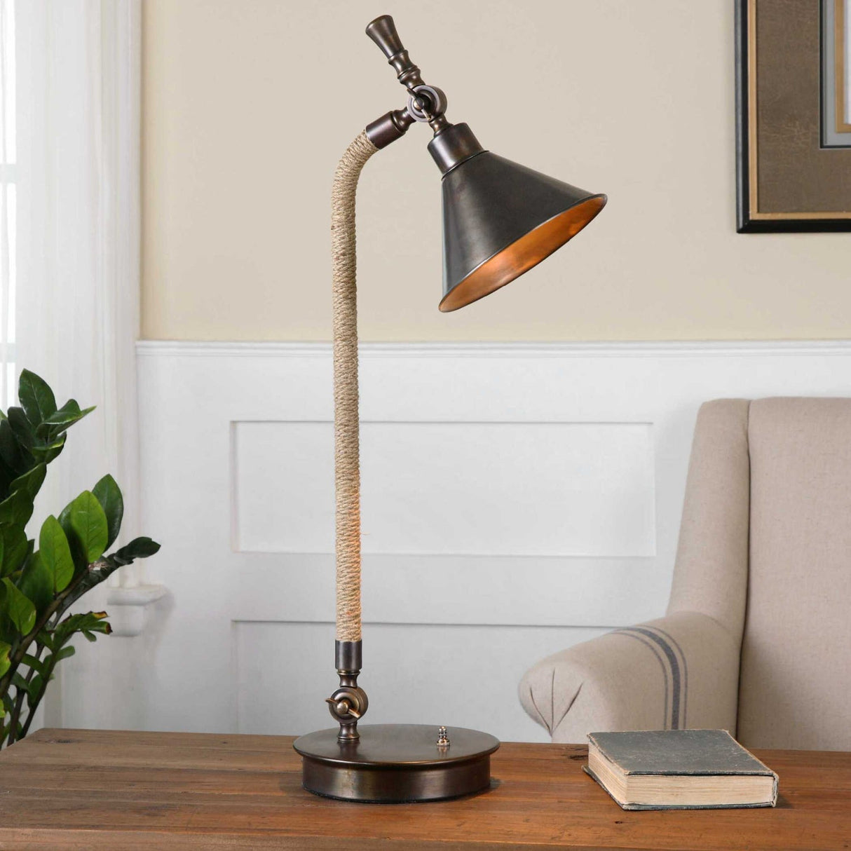 Modern European furniture - Rope Wrapped Desk Lamp - www.oroa.com
