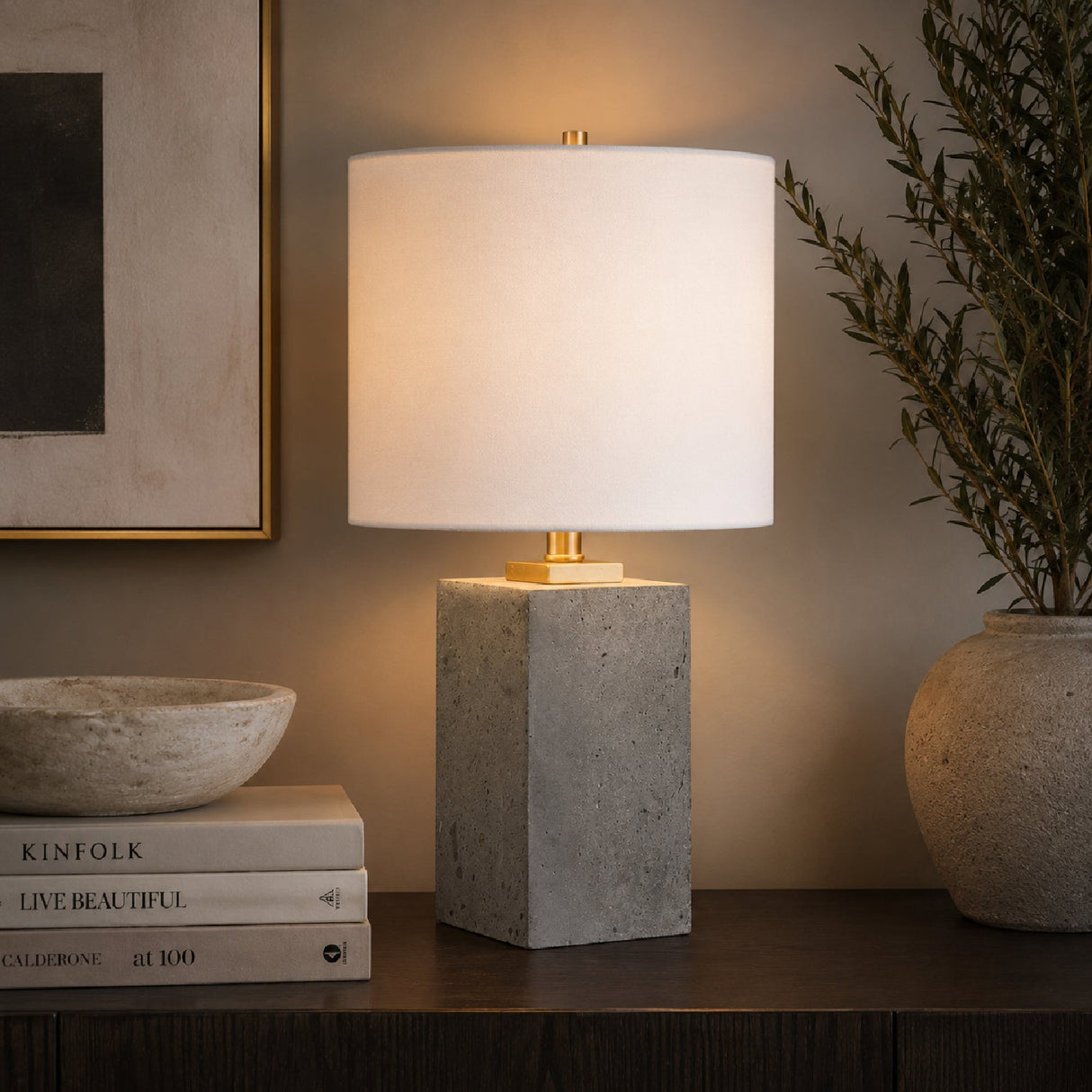 Modern European furniture - Stained Concrete Accent Lamp - www.oroa.com