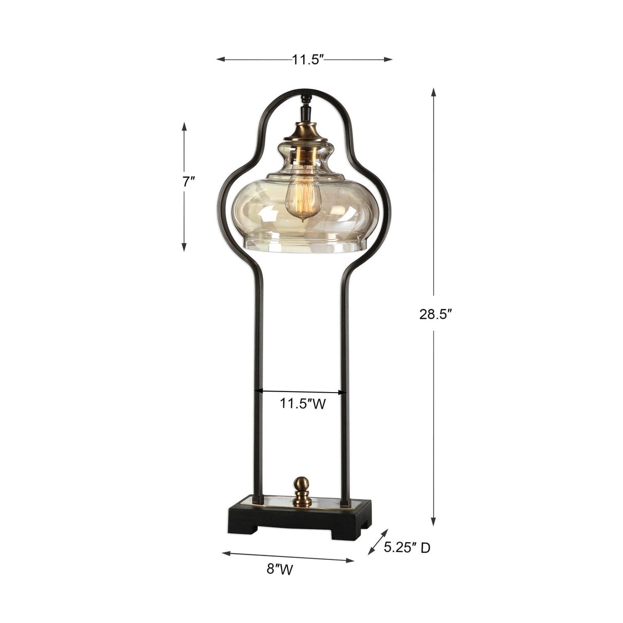 Modern European furniture - Aged Black Iron Accent Lamp - www.oroa.com