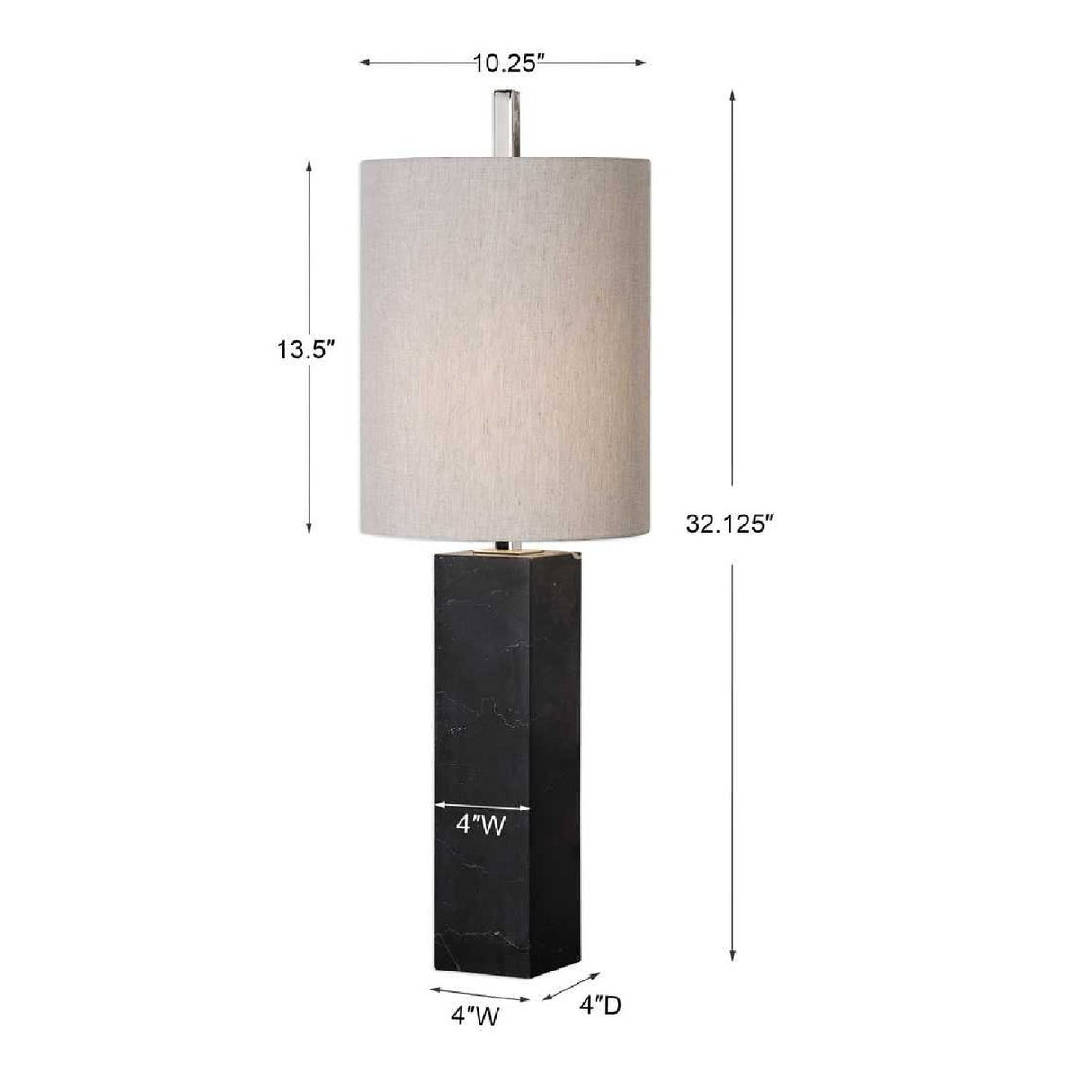 Black Marble Column Buffet Lamp by Uttermost Delaney, alternate view 4