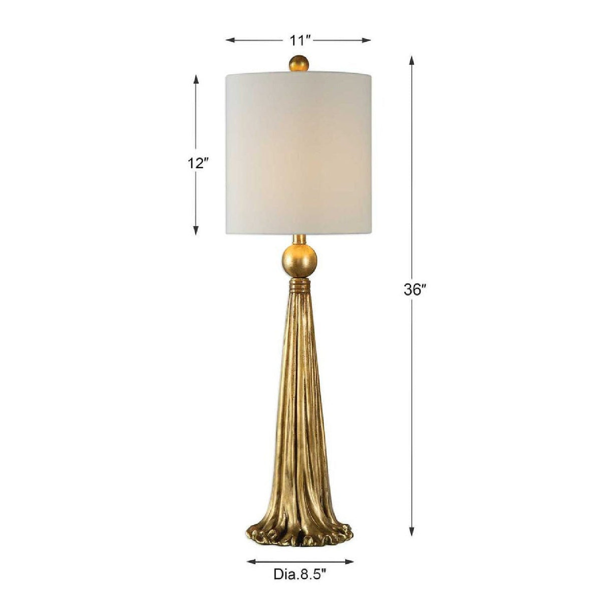 Metallic Gold Buffet Lamp by Uttermost Paravani, alternate view 4