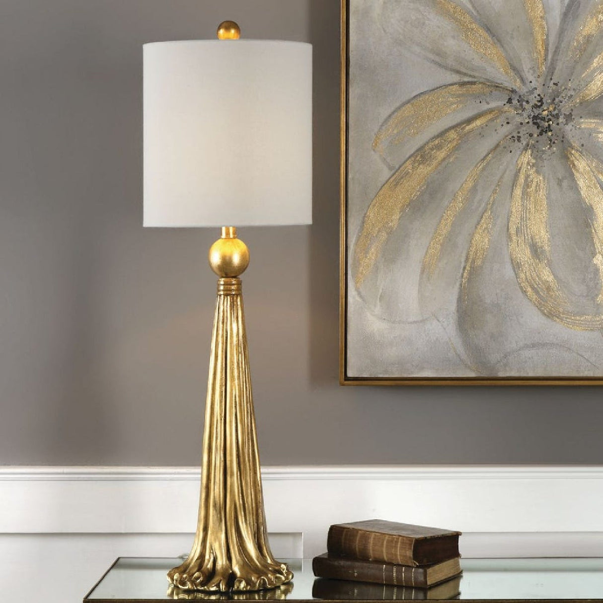 Metallic Gold Buffet Lamp by Uttermost Paravani, alternate view 3