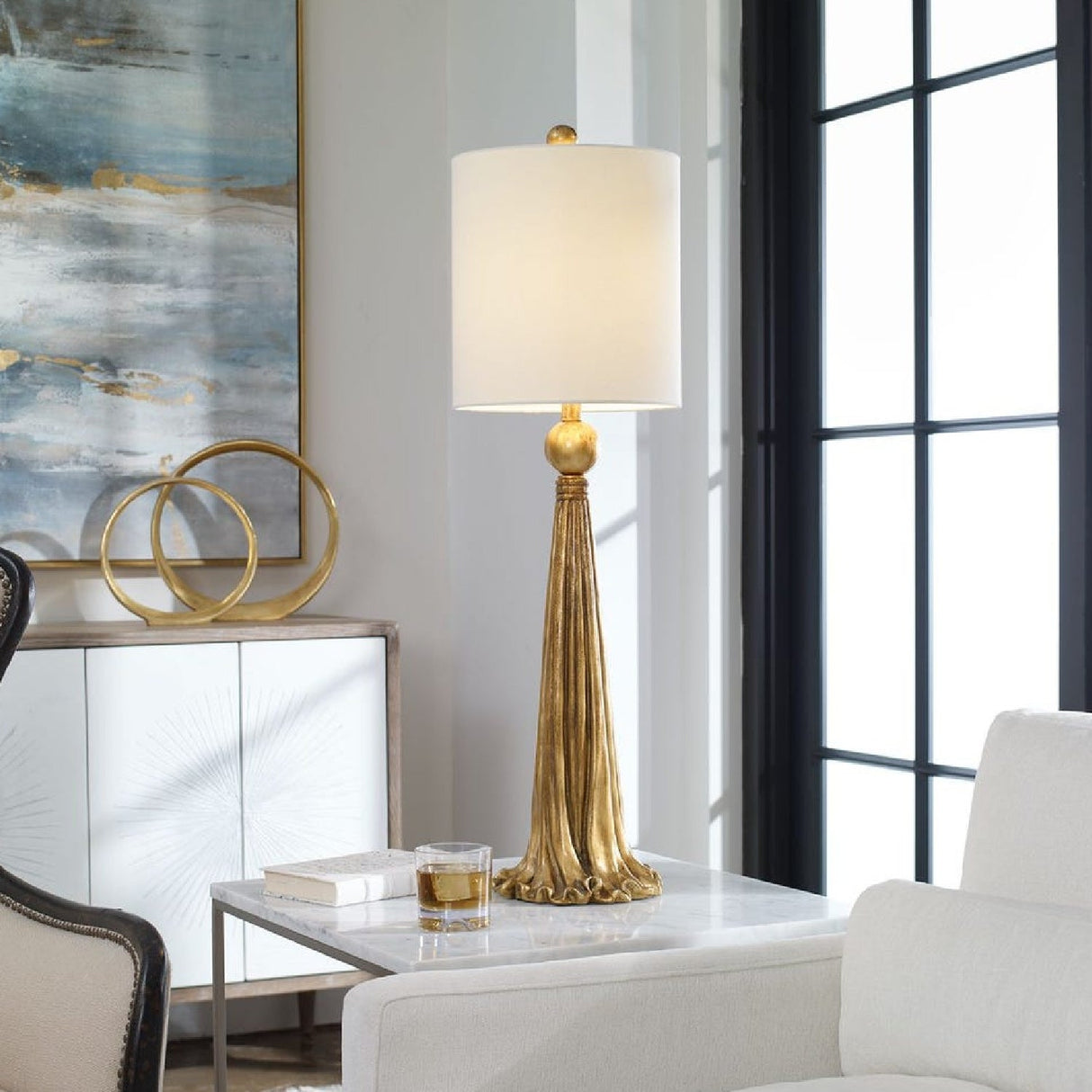 Metallic Gold Buffet Lamp by Uttermost Paravani, alternate view 5