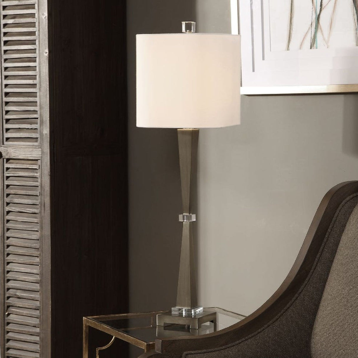 Tapered Steel Buffet Lamp by Uttermost Niccolai, alternate view 2