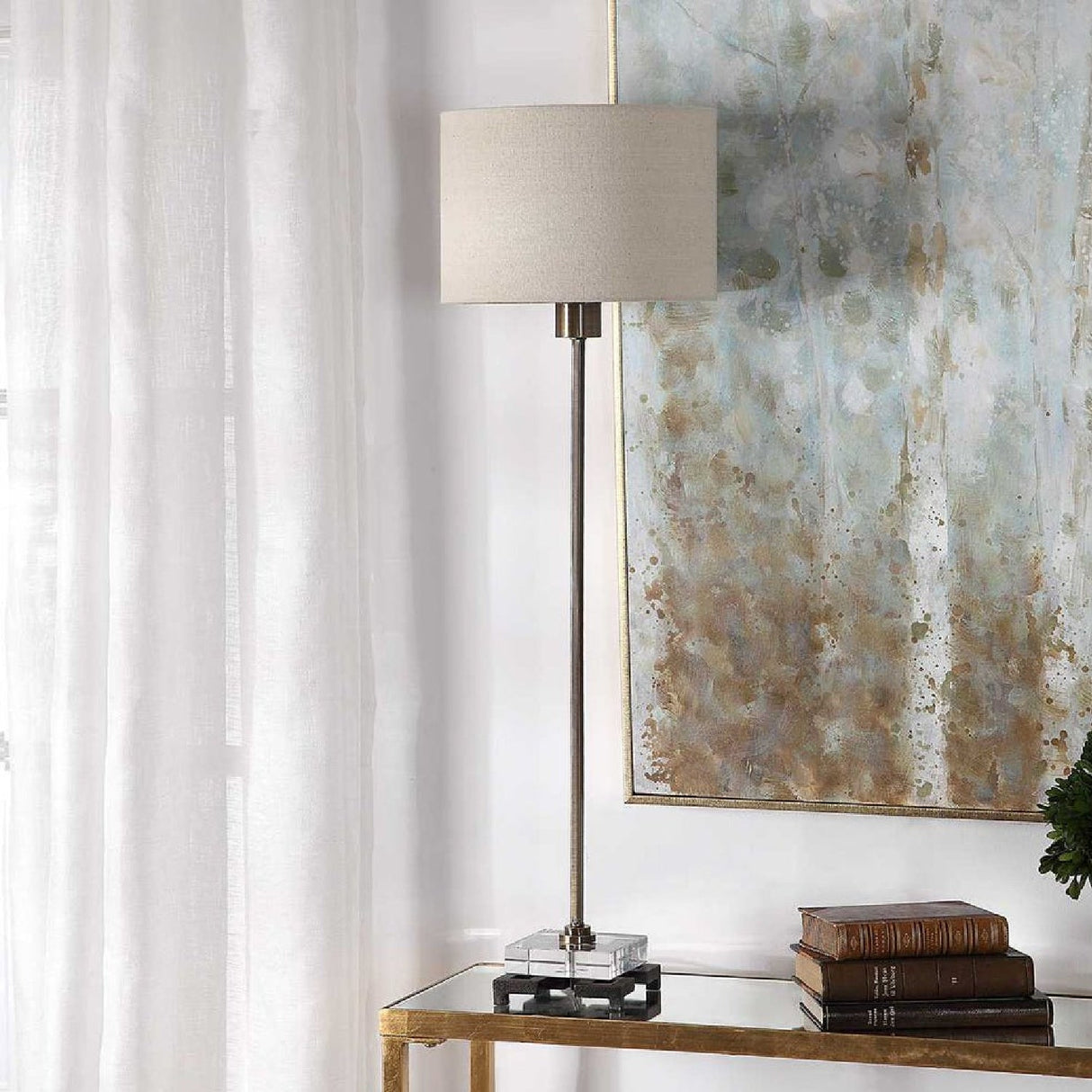Antiqued Brass Buffet Lamp by Uttermost Danyon, alternate view 6